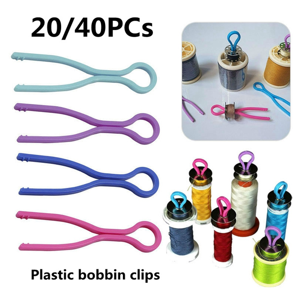 20/40PCs Plastic Bobbin Clips Clamp Sewing Bobbin Clips Thread Spools Clips  Sewing Accessories